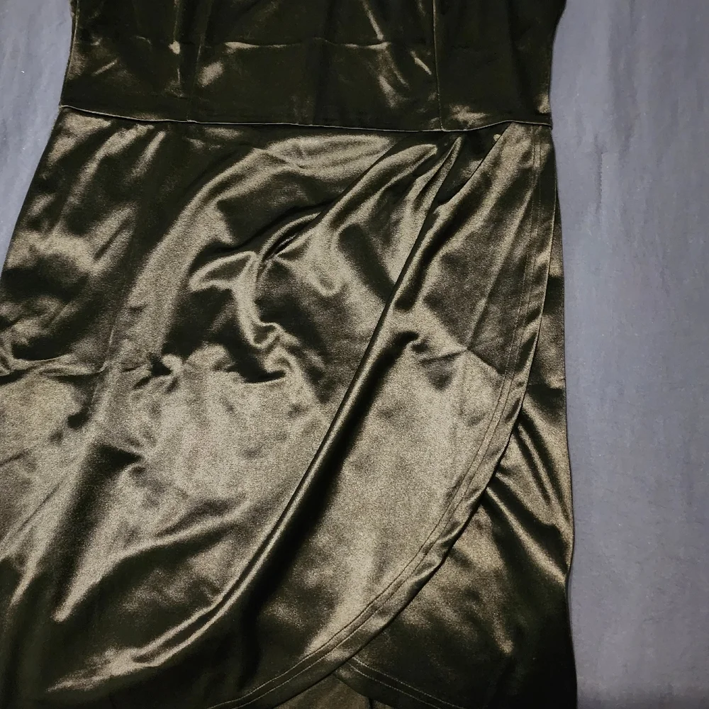 SHEIN Women's Fashion Leather Wrap Hem Cami Dress NWOT - Picture 5 of 15